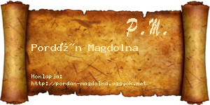 Pordán Magdolna névjegykártya