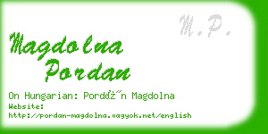 magdolna pordan business card